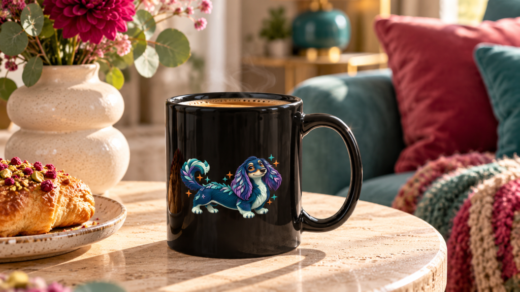 Dackeltassen mit Fantasy Dackelmotiv 